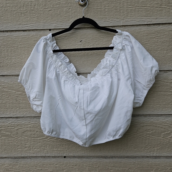 Shein white off the shoulder cropped corset lace top 4XL - Picture 2 of 4
